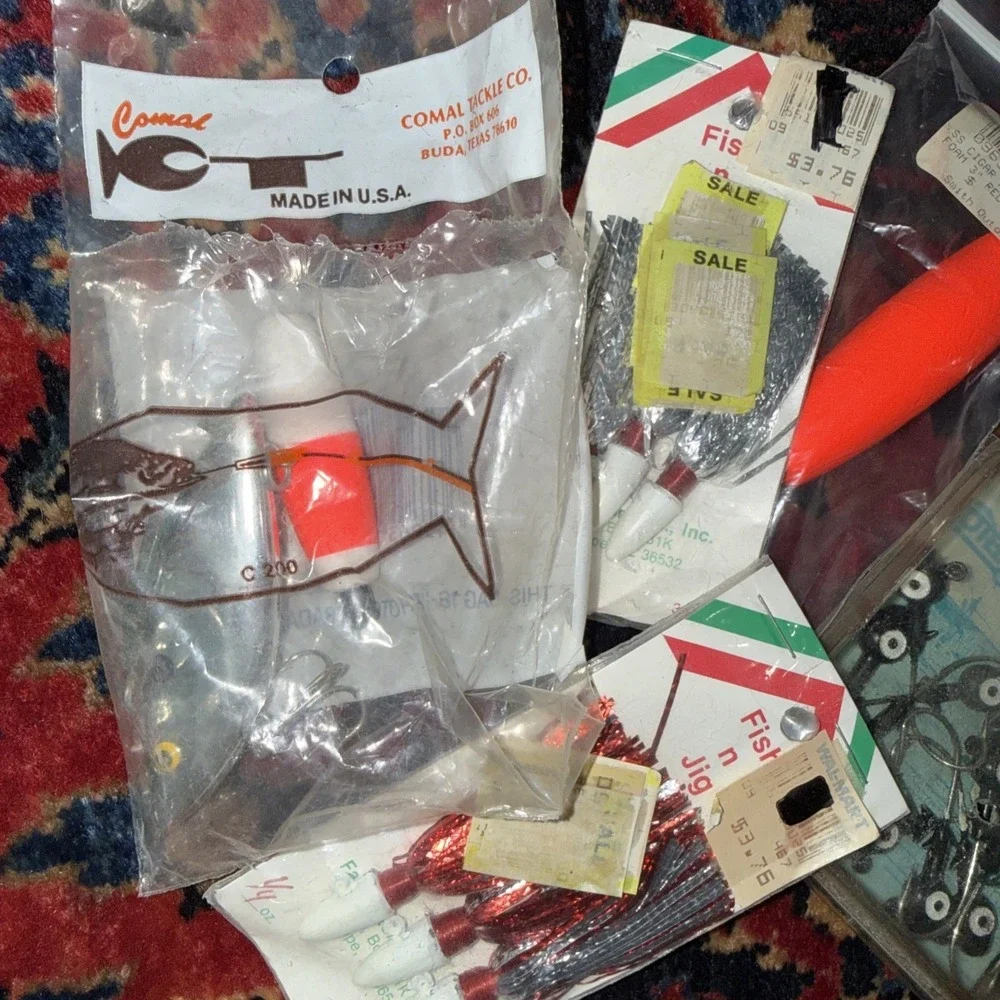 VINTAGE Fishing Lures Jigs Hooks Lot Of 5‎ Comal Otee